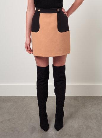Miss Selfridge Womens Colourblock Button Mini Skirt