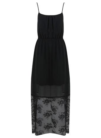 Black Lace Insert Maxi Dress