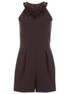 Womens Necklace Trim Romper