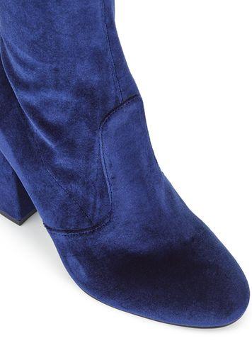 Miss Selfridge Womens Koko Velvet Tie Over The Knee Boots