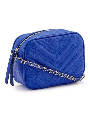 Miss Selfridge Womens Blue Quilted Cross Body Bag