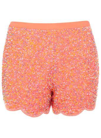 Coral Embellished Short