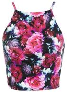 Womens Pink Floral 90s Crop