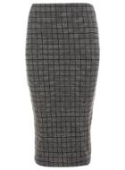 Womens Black Check Pencil Skirt