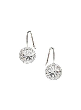 Miss Selfridge Womens Sterling Silver Crystal Drop Earrings