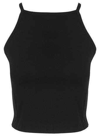 Black 90s Square Crop Top