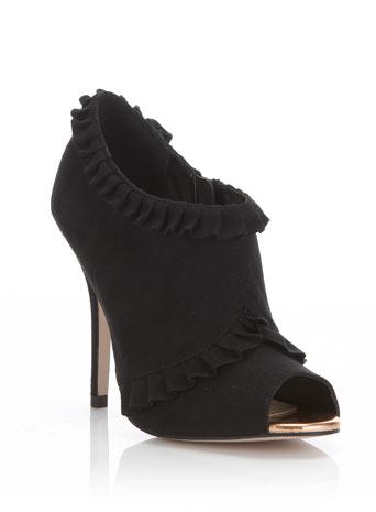 Smitten Black Ruffle Heel