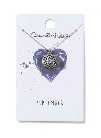 Miss Selfridge Womens September Birthstone Necklace