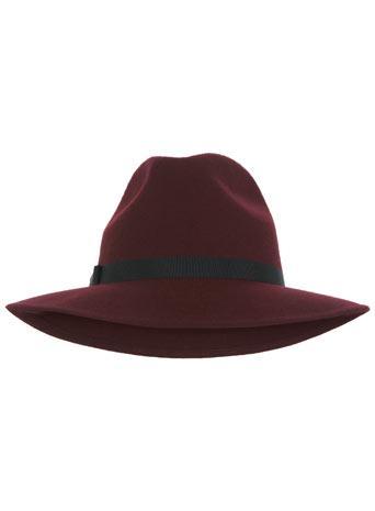 Burgundy Felt Fedora Hat