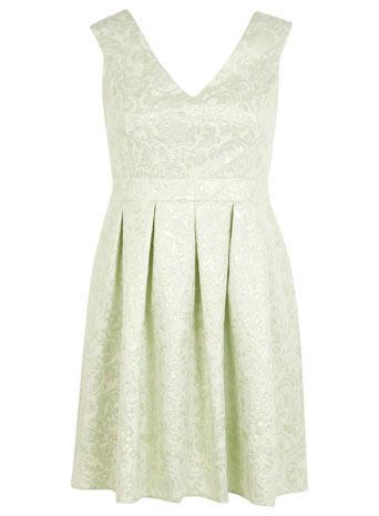 Jacquard Green Dress