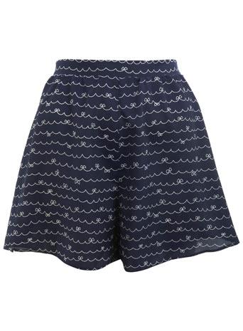 Navy Printed Shorts