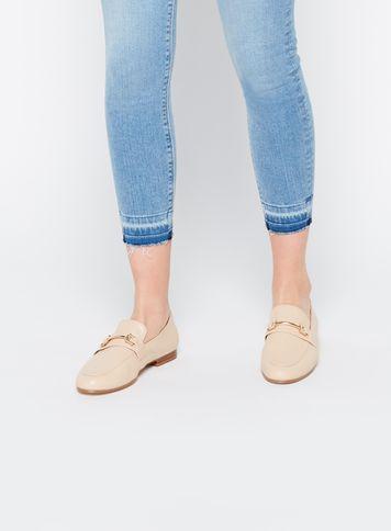 Miss Selfridge Womens Evita Nude Gold Full Loafers