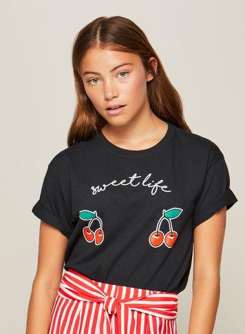 Miss Selfridge Womens Petite Sweet Life T-shirt