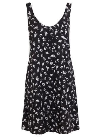 Black Floral Vest Dress