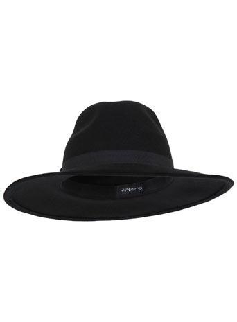 Miss Selfridge Womens Black Felt Fedora Hat