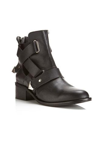 Naomi Leather Black Biker Boot