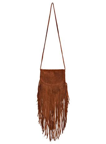 Tan Suede Fringe Bag