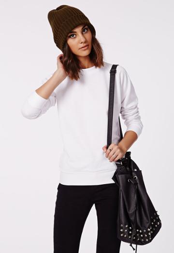 Missguided Ribbed Sweater White