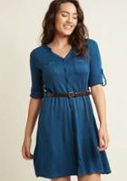 Modcloth T.a.-okay Shirt Dress In Blue In S