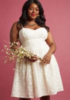 Modcloth Diamond Eyelet A-line Dress In Ivory In M