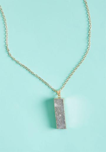 Modcloth Picky Druzy Necklace In Grey