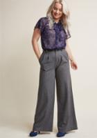 Modcloth Herringbone Trousers With Pockets And Pleats In Xxs
