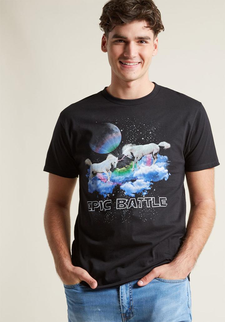 Modcloth Fabled Fray Men's Graphic Tee In L