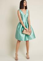 Modcloth Chi Chi London Sweetly Celebrated Fit And Flare Dress In Sage In 22