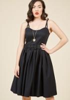Modcloth Abide By Timeless Fit And Flare Dress In Noir In Xs