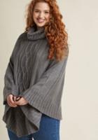 Modcloth Cable Knit Cowl Neck Poncho In Xxs/xs