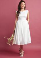 Modcloth Fabulous Fit And Flare Dress With Pockets In White In 3x