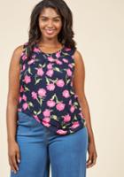 Modcloth Charmed, Indeed Tank Top In Navy Floral
