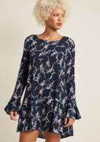 Modcloth Agreeable Outcome Long Sleeve Dress In S