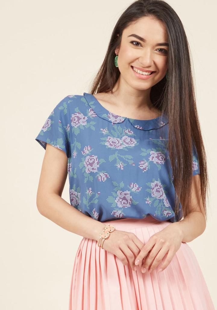 Blutsgeschwister Brought To Still Life Top In Cross-stitch In Xs