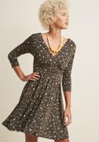 Modcloth Surplice Knit A-line Dress In Forest In 3x