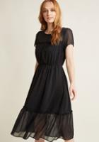 Modcloth Clip Dot Devotion Short Sleeve Midi Dress In L
