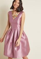 Modcloth Chi Chi London Sweetly Celebrated Fit And Flare Dress In Mauve In 12