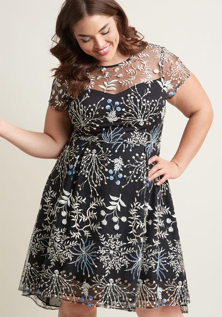 Adriannapapell Adrianna Papell Enchanting Embroidery A-line Dress In 8