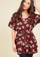  Medium Format Memory Tunic In Burgundy Blossoms In 3x