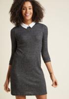 Modcloth Ardent Academic Sweater Dress In Charcoal In Xs