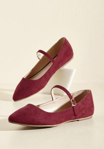  All You've Ever Jaunted Mary Jane Flat In Wine In 6.5
