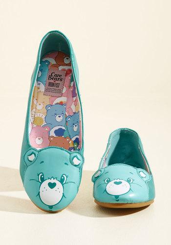  Face Your Cheers Vegan Flat In Teal In 6