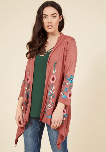  Bloom Service Delivery Floral Cardigan In Mauve In 1x