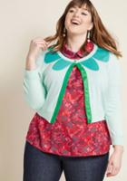 Modcloth Find Your Flourish Cardigan In Mint In 3x
