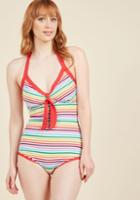  Deep End Diva One-piece Swimsuit In Rainbow In L