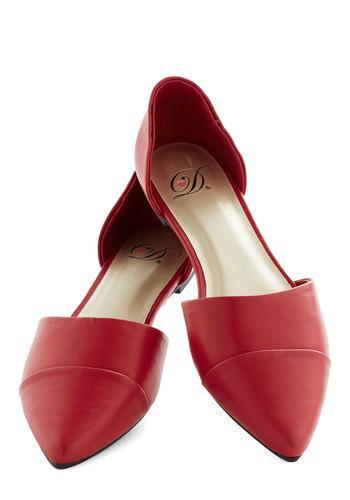 Modcloth Campaign And Simple Flat In Red