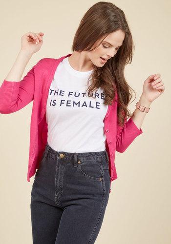  Charter School Cardigan In Hot Pink In L