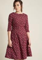 Modcloth Up Close And Personality 3/4 Sleeve Dress In 8 (uk)