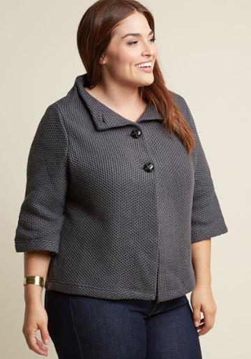 Modcloth Corner Coffee Shop Cardigan In Stone In L