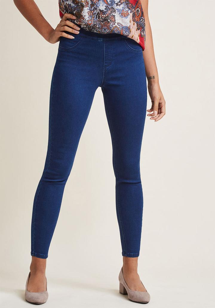 Modcloth Pull-on Jeggings In Dark Wash In 3x